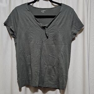 LOFT Olive Green Short Sleeve V-Neck Tee